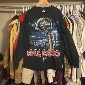 ATLANTA FALCONS SKY HELMET T-Shirt BLACK NFL LICENSED APPAREL